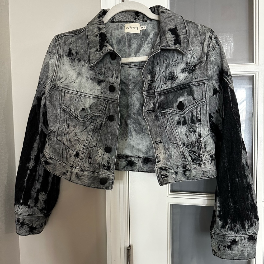 Alice and Olivia Cropped Jean Jacket